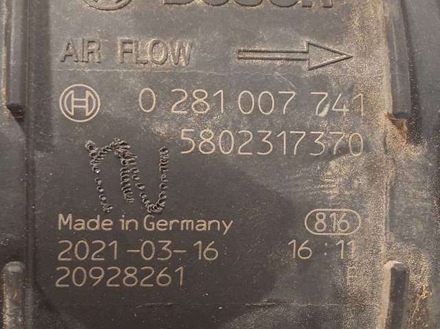 Sensor de fluxo (consumo) de ar, medidor de consumo M.A.F. - (Mass Airflow) 281007741 IVECO
