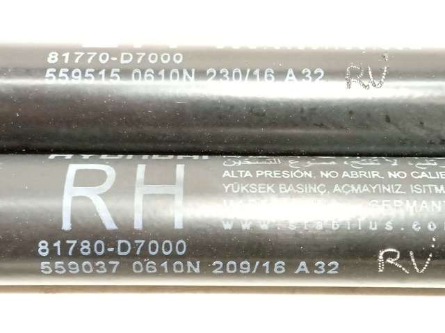 Amortecedor de tampa de porta-malas (de 3ª/5ª porta traseira) 81770D7000 HYUNDAI