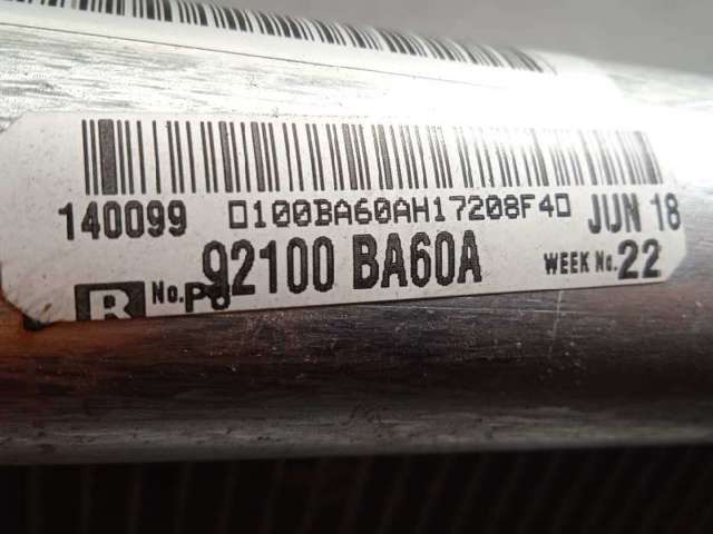 Radiador de aparelho de ar condicionado 92100BA60A NISSAN