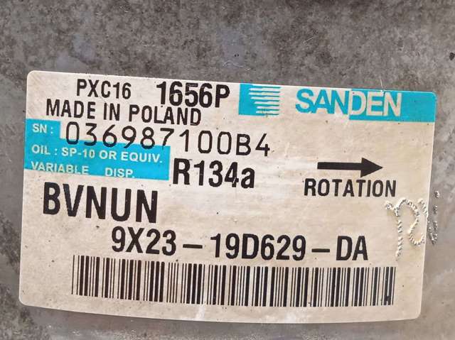 Compressor de aparelho de ar condicionado 9X2319D629DA LAND ROVER
