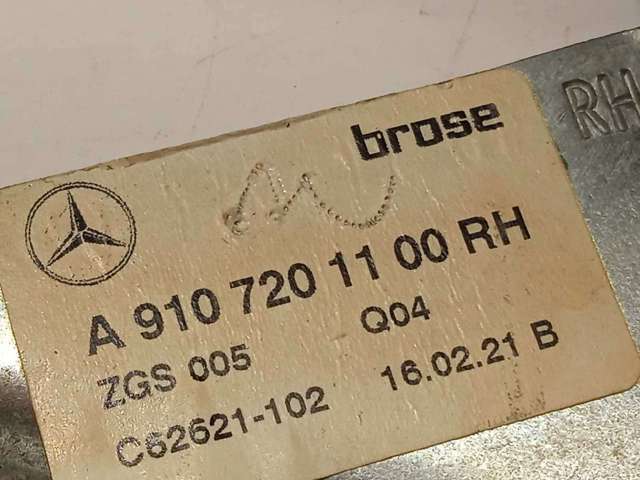 Mecanismo de acionamento de vidro da porta dianteira direita para Mercedes Sprinter 907, 910