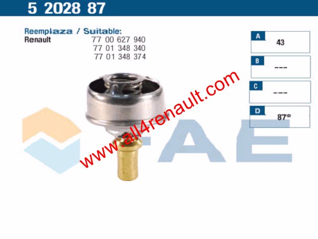 Termostato 7701348376 RENAULT