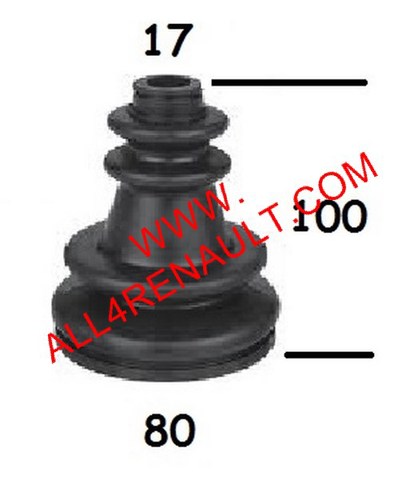 Bota de proteção interna de junta homocinética do semieixo dianteiro 7701450617 RENAULT