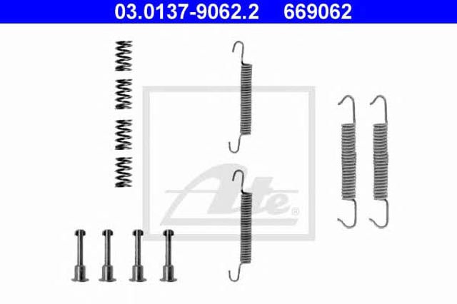 Kit de montagem das sapatas traseiras de tambor 03013790622 ATE