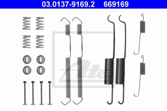 Kit de montagem das sapatas traseiras de tambor 03013791692 ATE