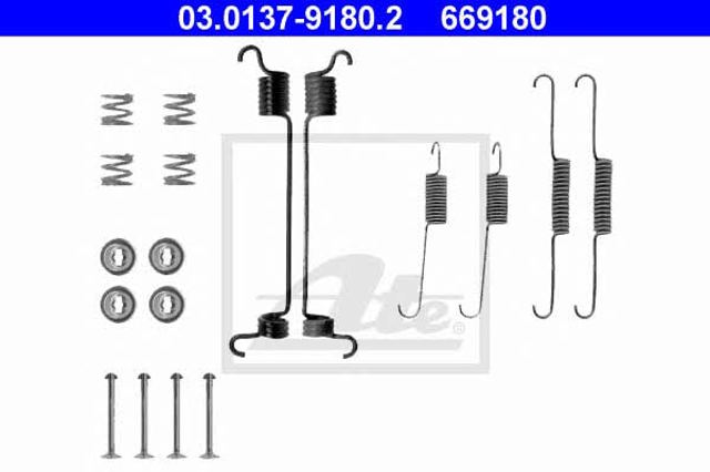 Kit de montagem das sapatas traseiras de tambor 03013791802 ATE