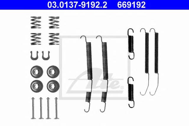 Kit de montagem das sapatas traseiras de tambor 03013791922 ATE