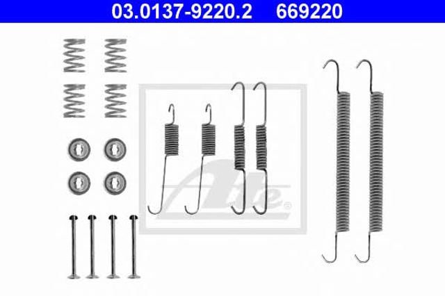 Kit de montagem das sapatas traseiras de tambor 03013792202 ATE