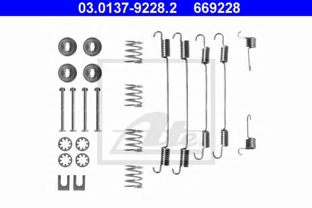 Kit de montagem das sapatas traseiras de tambor 03013792282 ATE