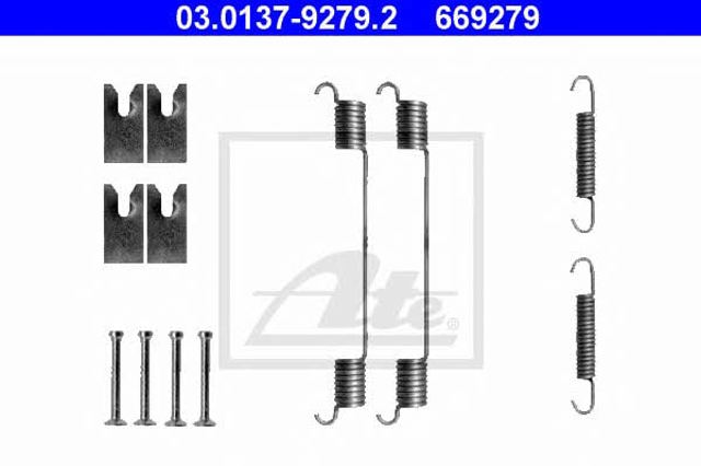Kit de montagem das sapatas traseiras de tambor 03013792792 ATE