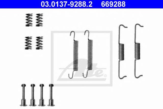 Kit de montagem das sapatas traseiras de tambor 03013792882 ATE