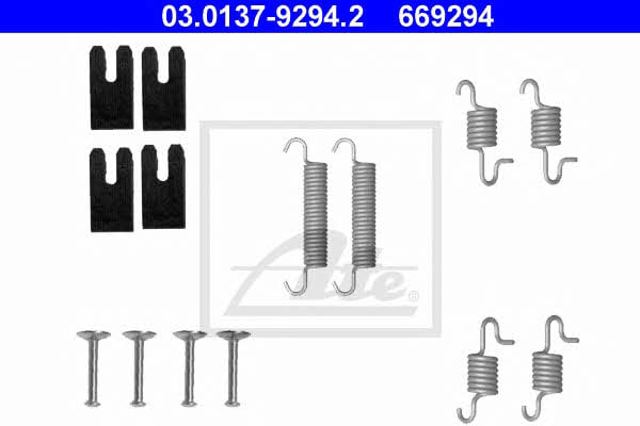 Kit de montagem das sapatas traseiras de tambor 03013792942 ATE