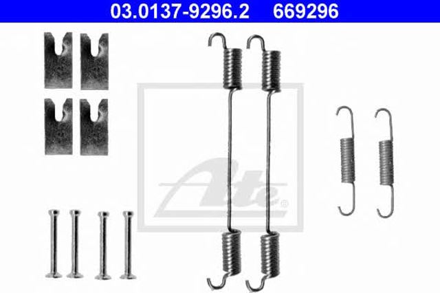 Kit de montagem das sapatas traseiras de tambor 03013792962 ATE