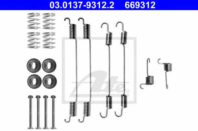 Kit de montagem das sapatas traseiras de tambor 03013793122 ATE