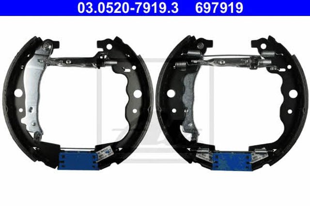 Sapatas do freio traseiras de tambor, montadas com cilindros, kit 03052079193 ATE