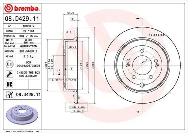 08D42911 Brembo