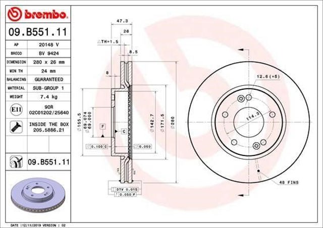 09B55111 Brembo