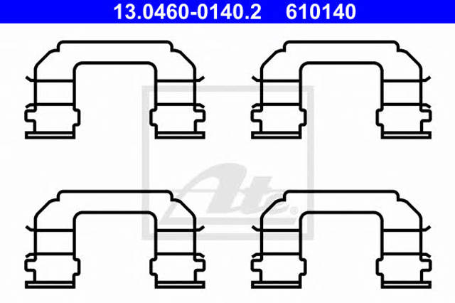 Kit de molas de fixação de sapatas de disco dianteiras 13046001402 ATE