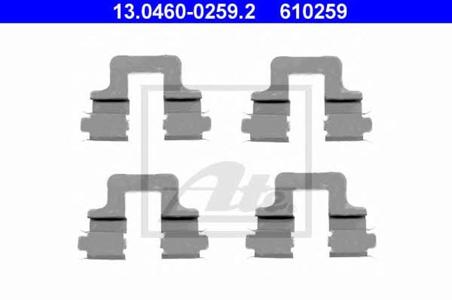 Kit de molas de fixação de sapatas de disco traseiras 13046002592 ATE