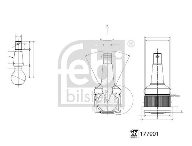 Suporte de esfera inferior de suspensão traseira 177901 FEBI
