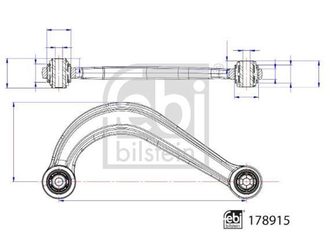 Braço oscilante de suspensão traseira transversal 178915 FEBI