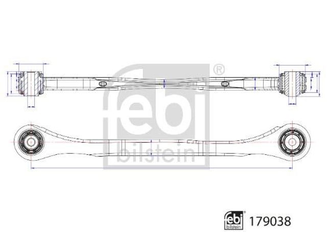 Barra transversal de suspensão traseira 179038 FEBI