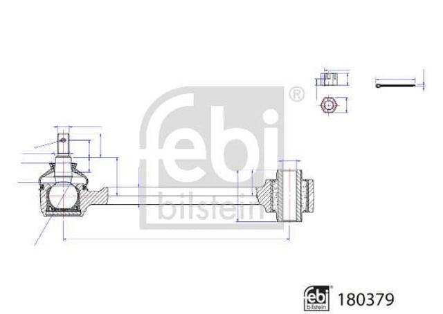 Barra transversal de suspensão traseira 180379 FEBI