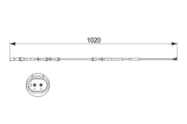 Sensor dianteiro de desgaste das sapatas do freio 1987473510 BOSCH