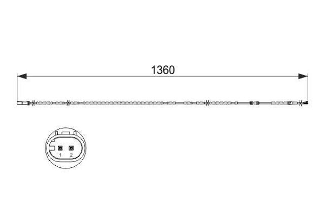 Sensor traseiro de desgaste das sapatas do freio 1987473518 BOSCH