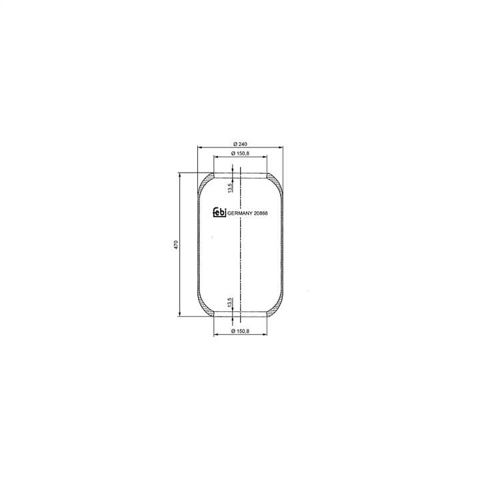 Coxim pneumático (suspensão de lâminas pneumática) do eixo dianteiro 20888 FEBI