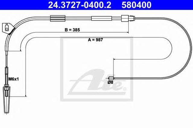 Cabo do freio de estacionamento dianteiro 24372704002 ATE