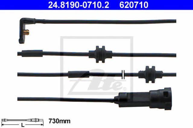 Sensor dianteiro de desgaste das sapatas do freio 24819007102 ATE