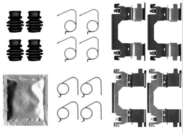 Kit de molas de fixação de sapatas de disco dianteiras para Nissan Qashqai J11