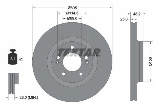 Disco do freio dianteiro para Hyundai Sonata DN8