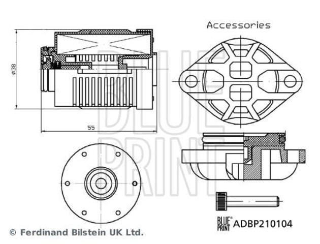 Filtro de redutor traseiro (de acoplamento Haldex) ADBP210104 BLUE PRINT