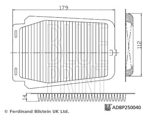 Filtro de ar ADBP250040 BLUE PRINT