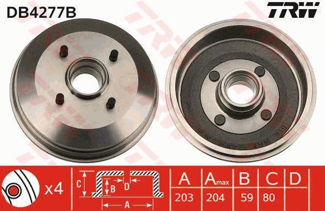 Tambor do freio traseiro DB4277B TRW