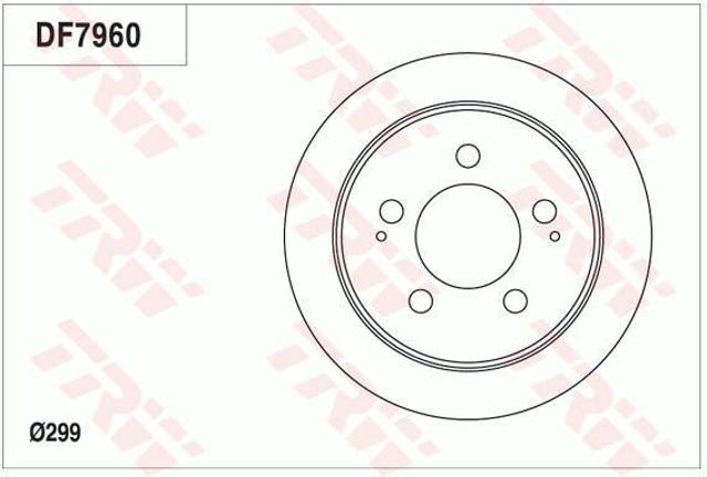 Disco do freio traseiro DF7960 TRW