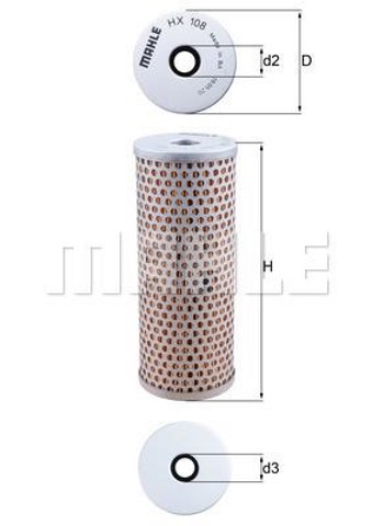 Filtro da direção hidrâulica assistida HX108 MAHLE