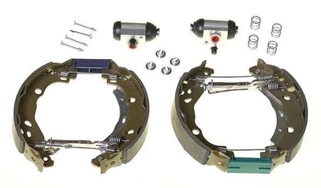 Sapatas do freio traseiras de tambor, montadas com cilindros, kit K61088 BREMBO