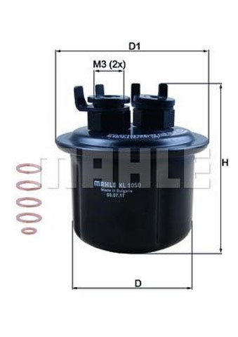 Filtro de combustível KL1050D MAHLE