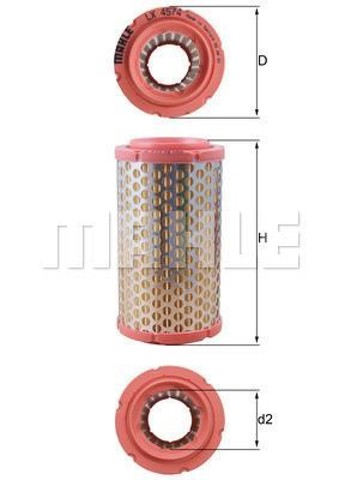 Filtro de ar LX4574 MAHLE
