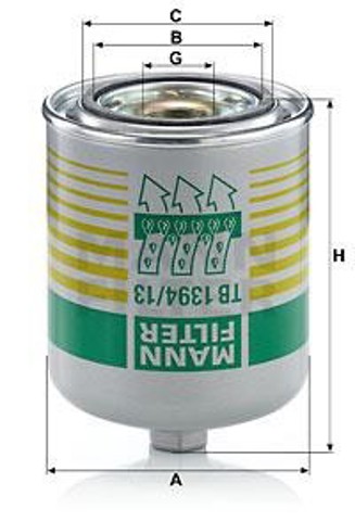 Filtro de secador de ar (separador de umidade e óleo) (TRUCK) TB139413X MANN