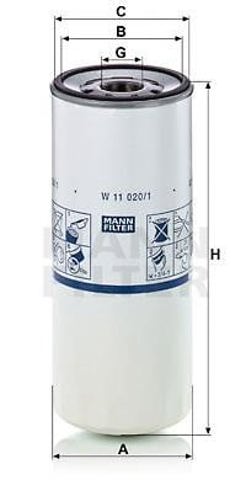 Filtro de óleo W110201 MANN