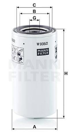 Filtro do sistema hidráulico W9352 MANN