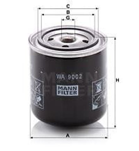 Filtro do sistema de esfriamento WA9002 MANN