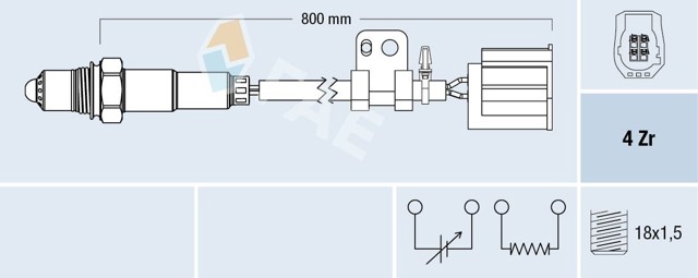 Sonda lambda, sensor de oxigênio até o catalisador LFL818861C MAZDA
