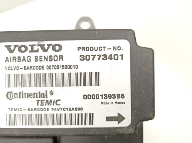 Módulo processador de controlo da bolsa de ar (Centralina eletrônica AIRBAG) 30773401 VOLVO