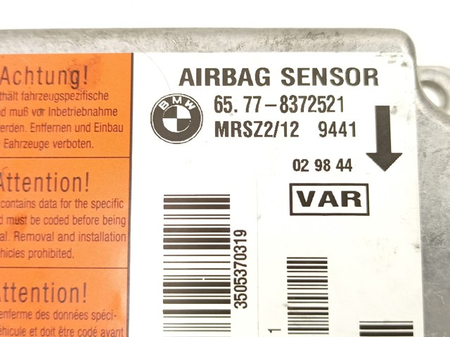 Módulo processador de controlo da bolsa de ar (Centralina eletrônica AIRBAG) 65778372521 BMW