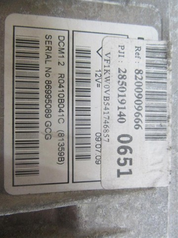 Módulo de direção (Centralina eletrônica) de motor 8200909666 RENAULT
